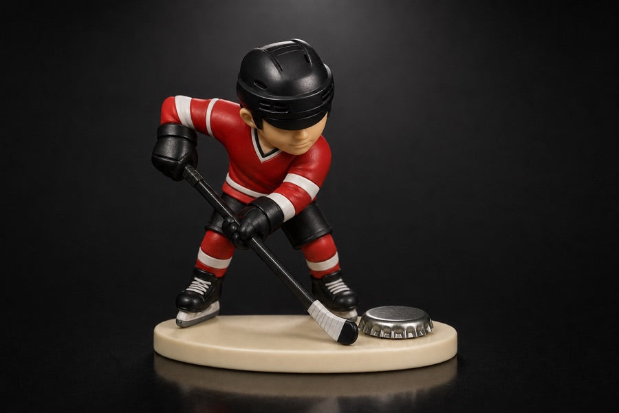 Blurred teaser of an upcoming Top Shot Players hockey character